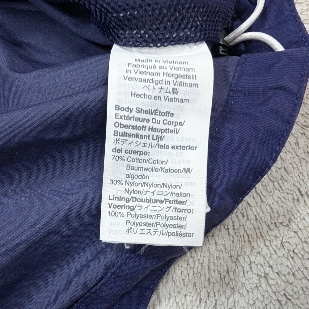 J. Crew Jacket Mens M Blue Colorblock Hooded Cotton Nylon Full Zip Coastal